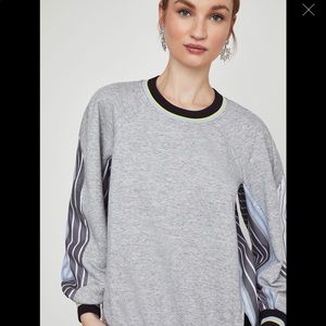 BCBG MaxAzria Striped Mix Media Pullover
